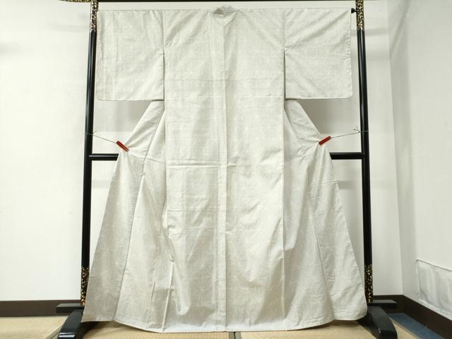 平和屋着物●本場大島紬　白大島　9マルキ　麻の葉文様　正絹　逸品　未使用　CAAW7457yc