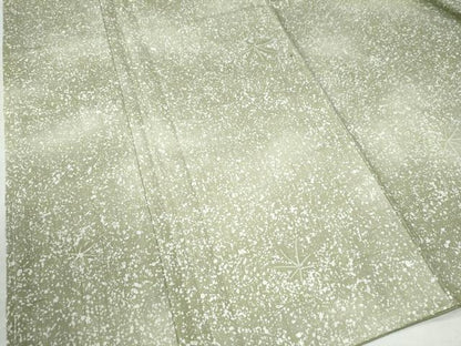 平和屋着物●上質な紬 舞葉文 たたき染め 正絹 逸品 未使用 CAAW7461yc
