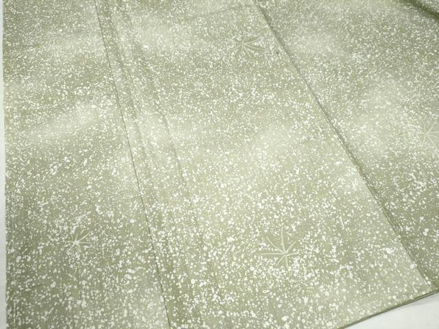 平和屋着物●上質な紬 舞葉文 たたき染め 正絹 逸品 未使用 CAAW7461yc