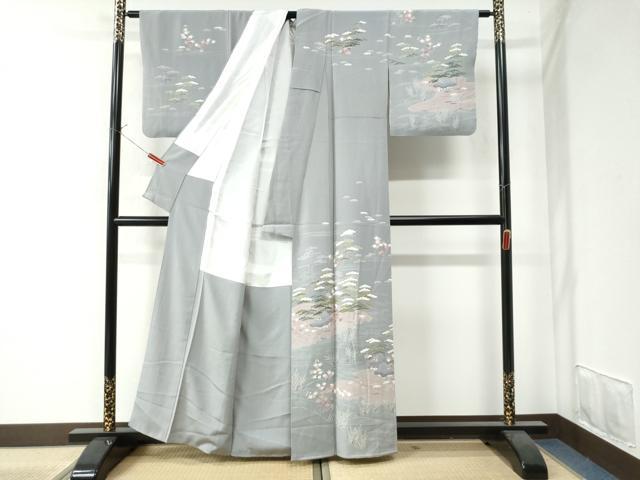平和屋着物●訪問着 友禅 作家物 浜松風景文 暈し染め 正絹 逸品 CAAW7463yc