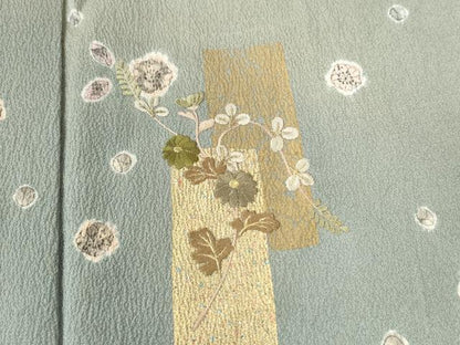平和屋着物●訪問着 辻が花 手描き 刺繍 暈し染め 金糸 正絹 逸品 CAAW7513yc