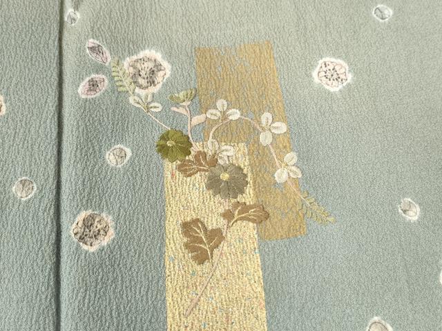 平和屋着物●訪問着 辻が花 手描き 刺繍 暈し染め 金糸 正絹 逸品 CAAW7513yc