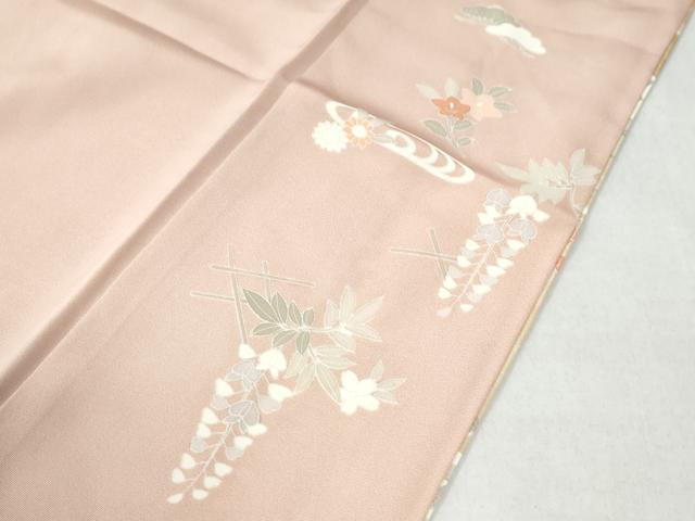 平和屋着物●訪問着　駒刺繍　扇面地紙流水花文　暈し染め　金彩　正絹　逸品　CAAW7517yc