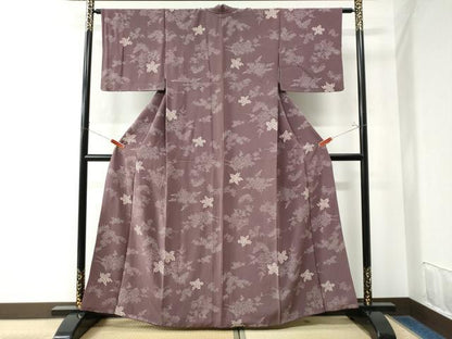 平和屋着物●上質な小紋 絞り 枝花文 正絹 逸品 CAAW7520yc