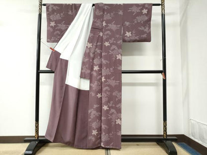 平和屋着物●上質な小紋 絞り 枝花文 正絹 逸品 CAAW7520yc