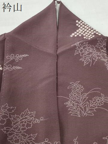 平和屋着物●上質な小紋 絞り 枝花文 正絹 逸品 CAAW7520yc