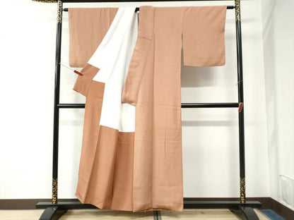 平和屋着物●江戸小紋　万筋　浅黄色×黄丹色　正絹　逸品　CAAW7540yc