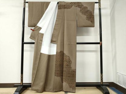平和屋着物●訪問着 更紗吉祥花文 正絹 逸品 CAAW7543yc
