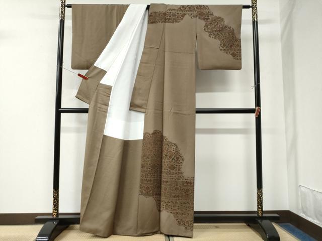 平和屋着物●訪問着 更紗吉祥花文 正絹 逸品 CAAW7543yc