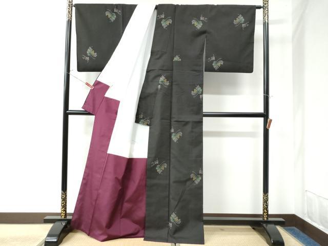 平和屋着物●本場大島紬 9マルキ 地空き 葡萄蔦の葉文 ますいわ屋扱い 正絹 逸品 CAAW7563yc