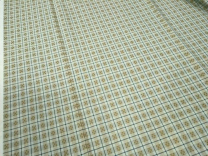平和屋着物●花織　紬　ミンサー柄　格子吉祥文　正絹　逸品　CAAW7594yc