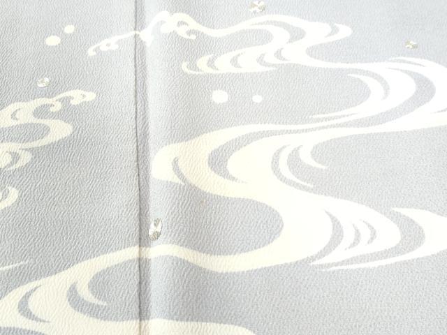 平和屋着物●訪問着 駒刺繍 立波文 鬼しぼ縮緬 正絹 逸品 CAAW7597yc