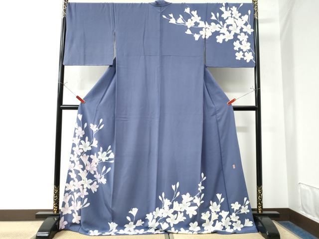 平和屋着物●十日町友禅 女流作家 遠田藤舟 訪問着 草花文 正絹 逸品 CAAW7609yc