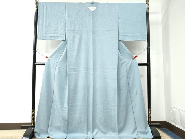 平和屋着物●本草木染作家　瑞寶　色無地　白藍色　正絹　逸品　未使用　CAAW7635yc