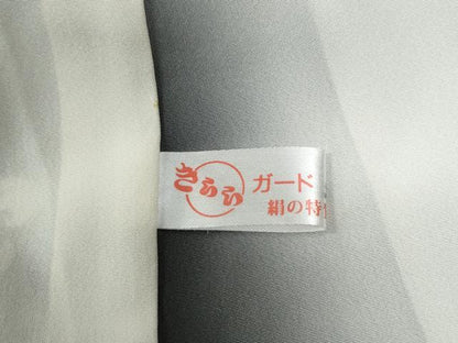 平和屋着物●上質な小紋 お召地 飛鶴笹梅文 蓑亀 鬼しぼ縮緬 正絹 逸品 CAAW7640yc