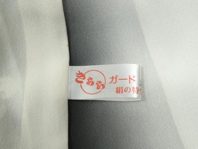 平和屋着物●上質な小紋 お召地 飛鶴笹梅文 蓑亀 鬼しぼ縮緬 正絹 逸品 CAAW7640yc
