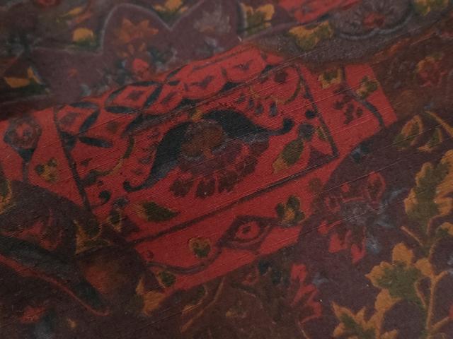 平和屋着物●上質な小紋 紬地 更紗吉祥花文 正絹 逸品 CAAW7651yc