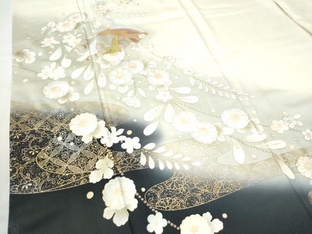 平和屋着物●訪問着　辻が花　暈し染め　金彩　正絹　逸品　CAAW7652yc
