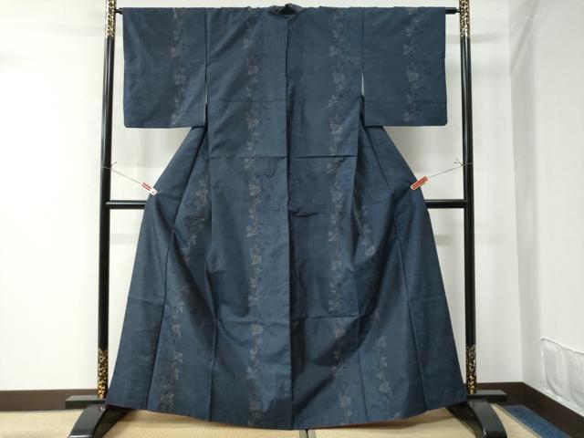 平和屋着物●本場大島紬 枝葉文 正絹 逸品 CAAW7694yc