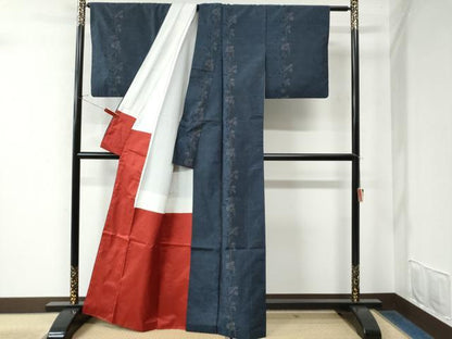 平和屋着物●本場大島紬 枝葉文 正絹 逸品 CAAW7694yc