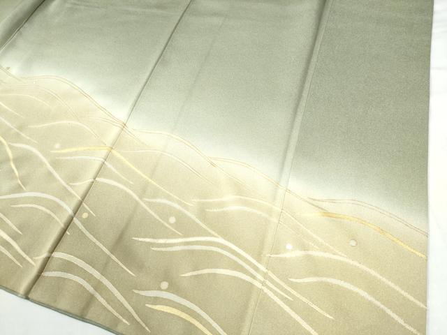 平和屋着物●訪問着 駒刺繍 立波丸文 暈し染め 金彩 正絹 逸品 CAAW7696yc