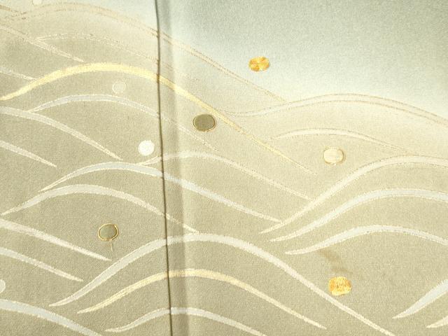 平和屋着物●訪問着 駒刺繍 立波丸文 暈し染め 金彩 正絹 逸品 CAAW7696yc