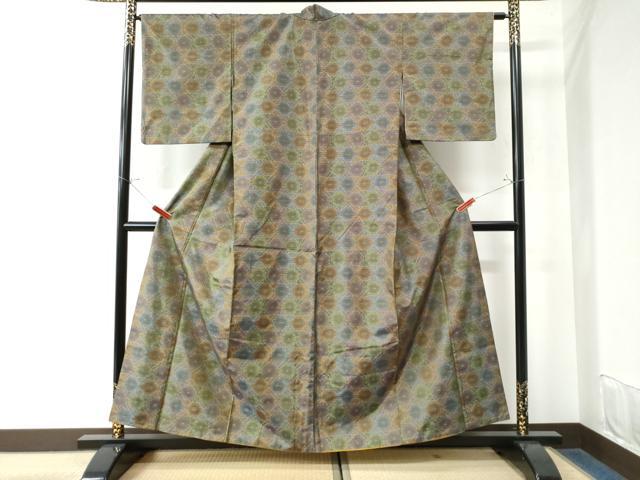 平和屋着物●本場大島紬　横段吉祥文　正絹　逸品　CAAW7704yc