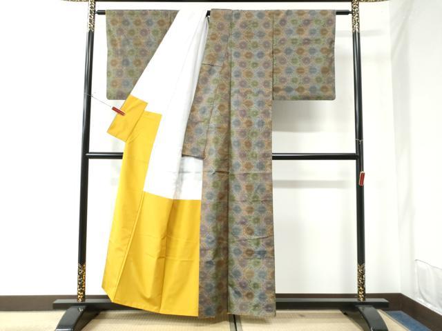 平和屋着物●本場大島紬　横段吉祥文　正絹　逸品　CAAW7704yc