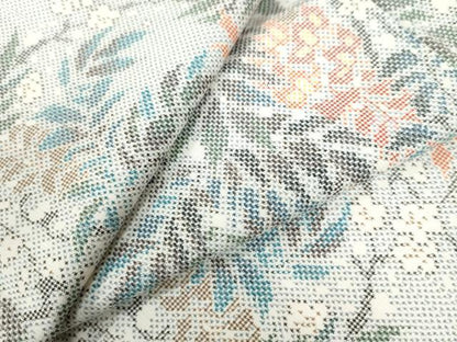 平和屋着物●本場大島紬　白大島　7マルキ　枝花文　正絹　逸品　未使用　CAAW7719yc