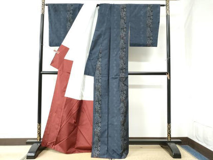 平和屋着物●本場大島紬　籬草花間道　正絹　逸品　CAAW7733yc
