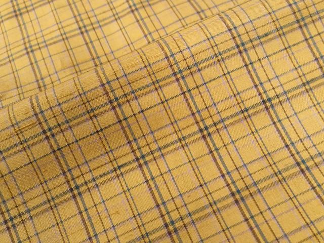 平和屋着物●上質な紬 格子柄 正絹 逸品 未使用 CAAW7740yc