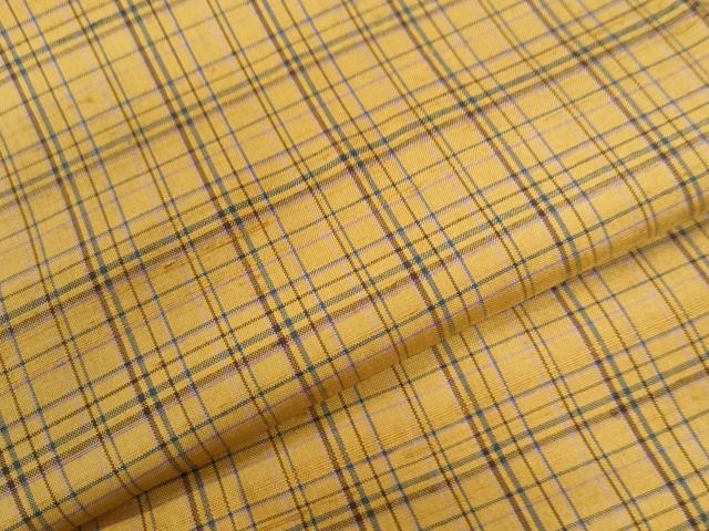 平和屋着物●上質な紬 格子柄 正絹 逸品 未使用 CAAW7740yc