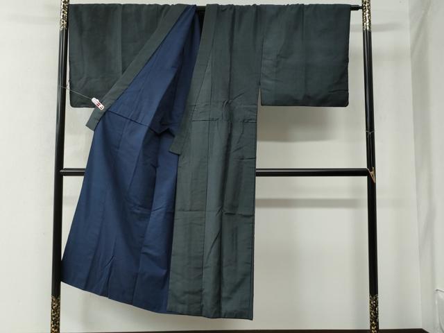平和屋着物●男性 お召 アンサンブル 亀甲柄 キングサイズ 正絹 逸品 CAAW7742yc