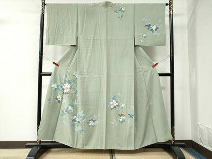平和屋着物●訪問着 友禅 作家物 枝花文 正絹 逸品 CAAW7748yc