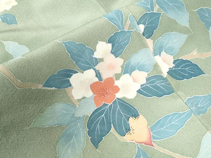 平和屋着物●訪問着 友禅 作家物 枝花文 正絹 逸品 CAAW7748yc