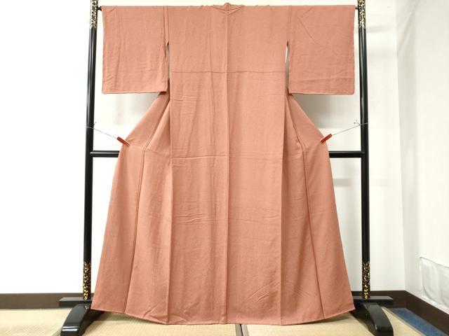 平和屋着物●上質な色無地　紋意匠　薄紅色　正絹　逸品　未使用　CAAW7752yc