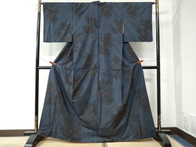 平和屋着物●本場大島紬　7マルキ　麻の葉吉祥文　正絹　逸品　CAAW7763yc
