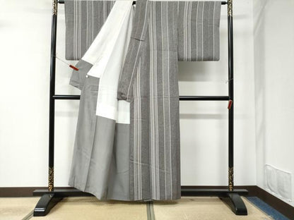 平和屋着物●上質な小紋 縞 正絹 逸品 CAAW7794yc