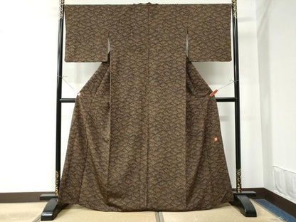 平和屋着物●ファッションデザイナー 花井幸子　小紋　立波花文　正絹　逸品　CAAW7801yc