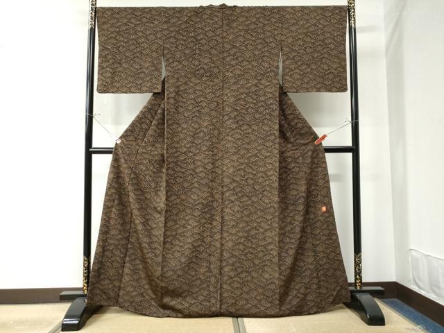 平和屋着物●ファッションデザイナー 花井幸子　小紋　立波花文　正絹　逸品　CAAW7801yc