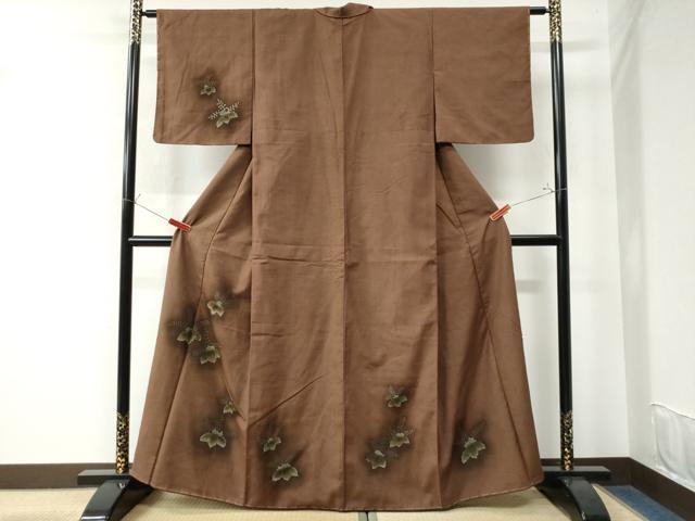 平和屋着物●訪問着 紬地 桐 正絹 逸品 未使用 CAAW7816yc