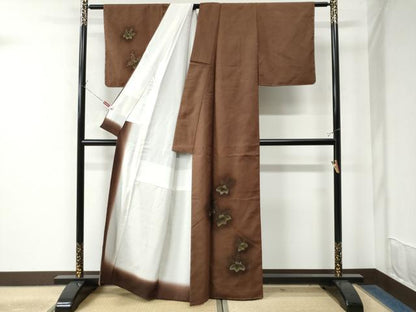 平和屋着物●訪問着 紬地 桐 正絹 逸品 未使用 CAAW7816yc