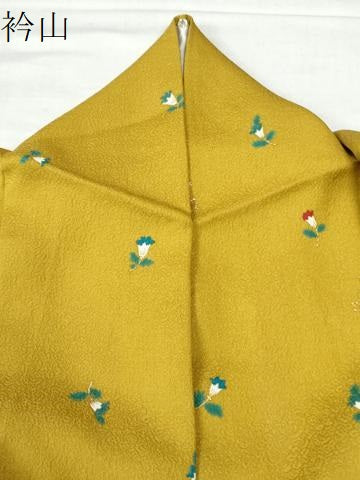平和屋着物●上質な小紋 草花文 金彩 正絹 逸品 CAAW7823yc