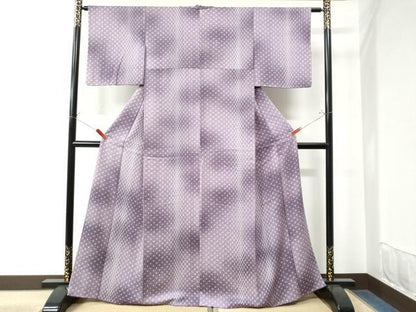 平和屋着物●上質な小紋 麻の葉文様 暈し染め 正絹 逸品 CAAW7825yc
