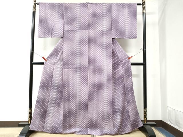 平和屋着物●上質な小紋 麻の葉文様 暈し染め 正絹 逸品 CAAW7825yc