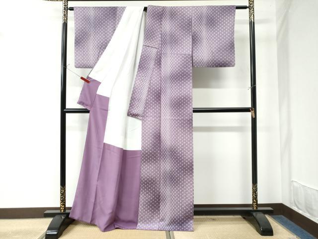 平和屋着物●上質な小紋 麻の葉文様 暈し染め 正絹 逸品 CAAW7825yc