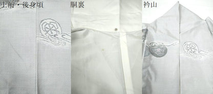 平和屋着物●本場大島紬　白大島　7マルキ　片輪車　正絹　逸品　CAAW7864yc