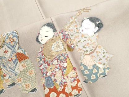 平和屋着物●豪華色留袖　童子遊び　琵琶　暈し染め　金彩　正絹　逸品　CAAW7890yc