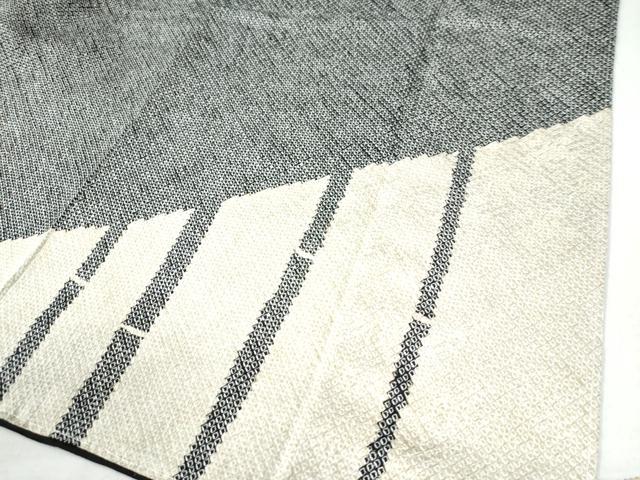 平和屋着物●訪問着 総刺繍 総絞り 竹並び枝花文 黒地 金糸 正絹 逸品 未使用 CAAW7891yc