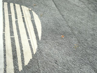 平和屋着物●訪問着 総刺繍 総絞り 竹並び枝花文 黒地 金糸 正絹 逸品 未使用 CAAW7891yc